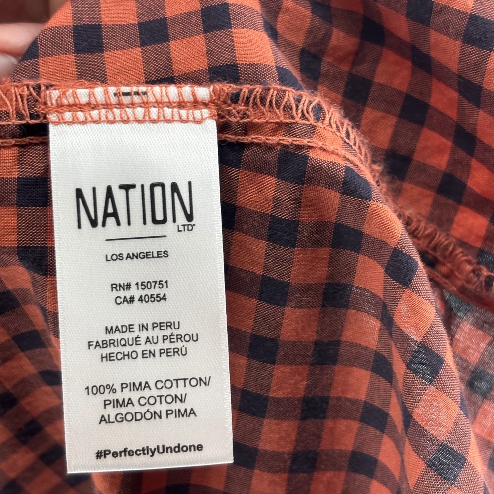 Nation LTD Tegan Ruffle Sleeve Mini Dress V‎ Neck Button Front Coral XS Pockets - Picture 9 of 12